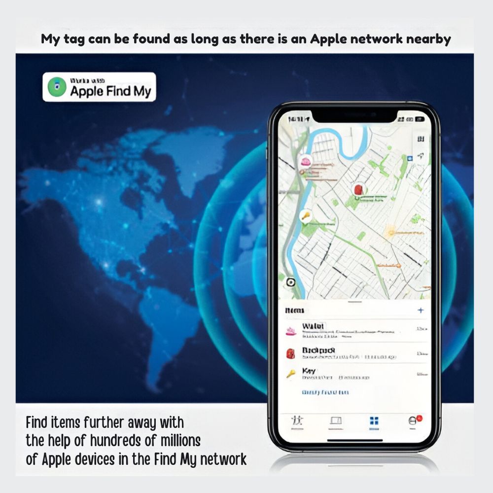 Apple MFi Certified Find My Device 2-in-1 Magnetic Gas Tag Wallet Open - Image 5