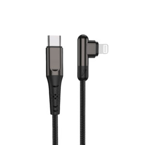 Bent zinc alloy braided data cable