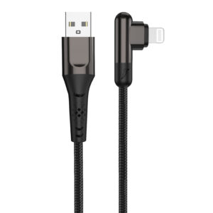 Bent zinc alloy braided data cable