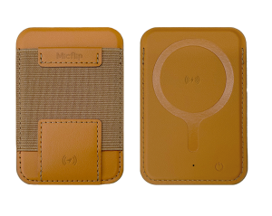 Magnetic elastic card holder with wireless charging