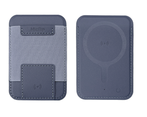 Magnetic elastic card holder with wireless charging