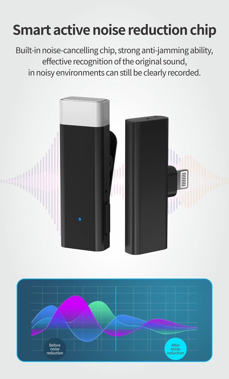 P02 Wireless Lavalier Microphone (Lightning, MFi)